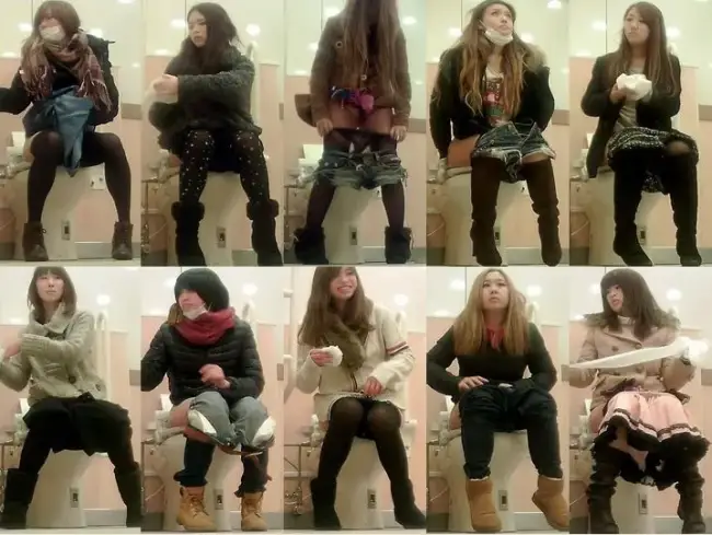 マ〇コ丸見えトイレ盗撮7連発!モー無し!Toilet Voyeur Spy Camera