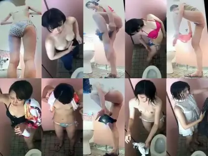 Girls Changing Room ２カメラ海のトイレでお着換え２ Spy Camera