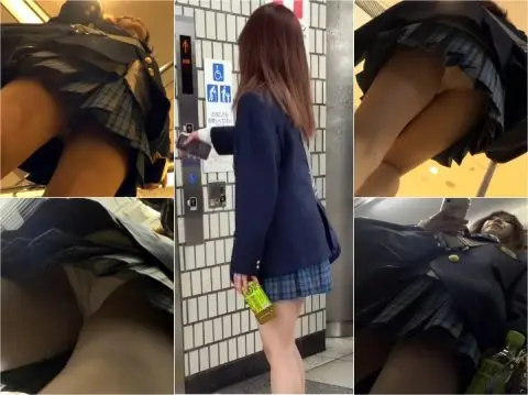 Spy Camera Upskirt Teens [4K]えちえちJK盗撮No.7#青チェ 原液J● 睡眠●