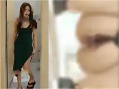 Squatting and filming the actress