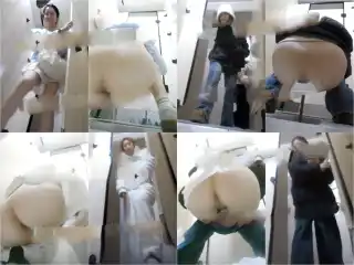 Public Restroom 【トイレ撮影】バック撮影視点、お尻を突き出してウンチとオシッコ 31V