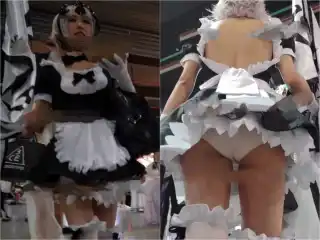 【xxn-139】露背女仆装小姐姐逛街..超短蓬蓬裙配粉色内裤[某房原版]