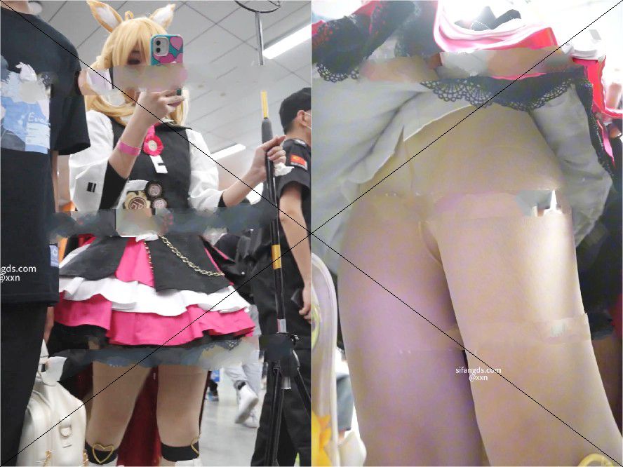 【xxn-218】偶像服兽耳小姐姐逛街..肉色丝袜配白内被抄底[某房原版]