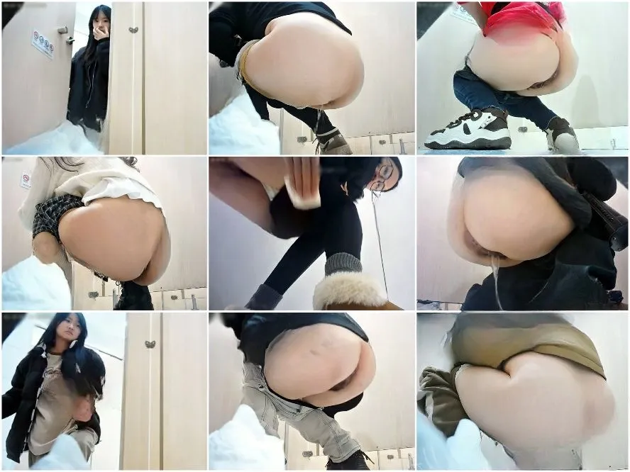 Spy Camera 新しく流出したトイレ撮影マスターは、ショッピングモールの女性用トイレに忍び込み、顔を出して隠し撮りした❤️黒い服と白いジー…