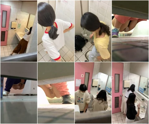 Peeping 女子トイレに隠れて、放課後に生徒たちがおしっこをしている様子をこっそり撮影。多くの生徒はオマ○コを拭かないんです。