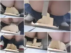 Goddesses using public toilets with both holes open