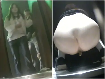 Girls on the Toilet [トイレショット] バーの女の子がうんちをした後、お尻をきれいに拭かない。