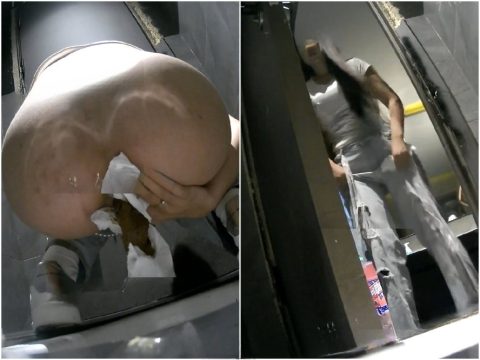 Girls on the Toilet 【トイレショット】スナックの女の子が排便中に、途中でうんちが詰まったので手で引っ張り出しました。