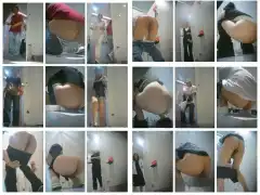 Changing Sanitary Napkins with Her Buttocks Protruding
