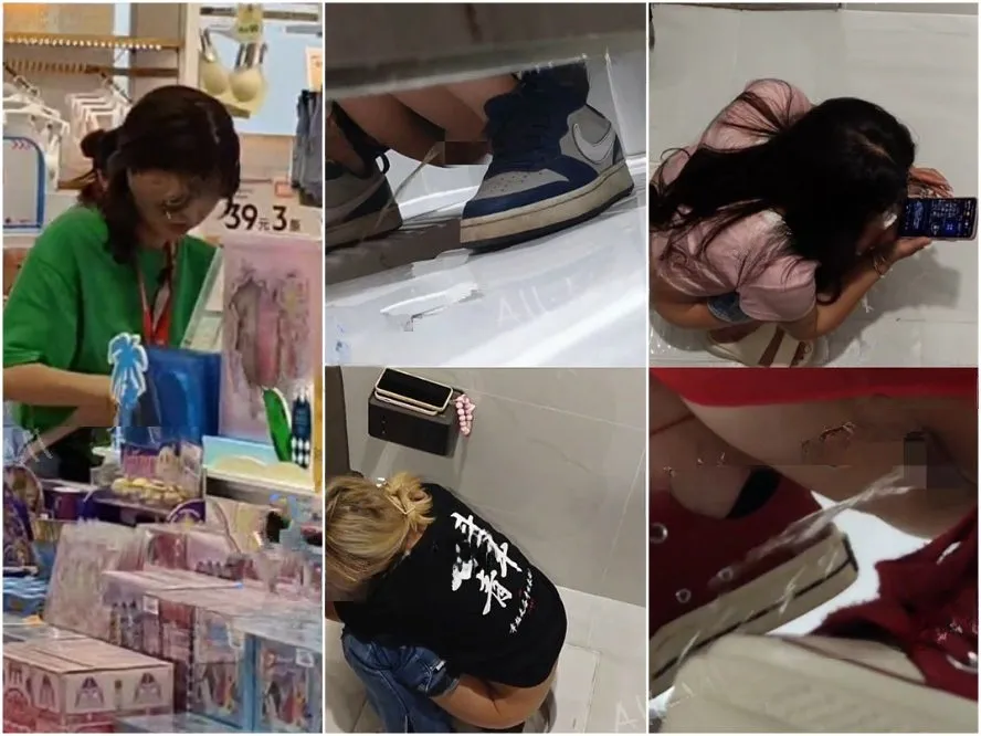 Dozens of People Pooping and Urinating in Toilets
