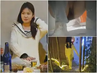 Hidden Camera 同僚が農場で誕生日ディナーをしていました。❤️ 可愛い女性の同僚を間に合わせの女性用トイレまで尾行して、彼女が排尿し…