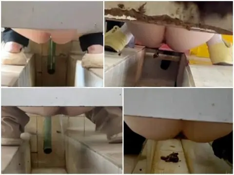 Girls on the Toilet [過激／トイレ盗撮] 女性POV：和式ボットン便所の隠しカメラ – 画面いっぱいの糞便と下痢 (Vol….