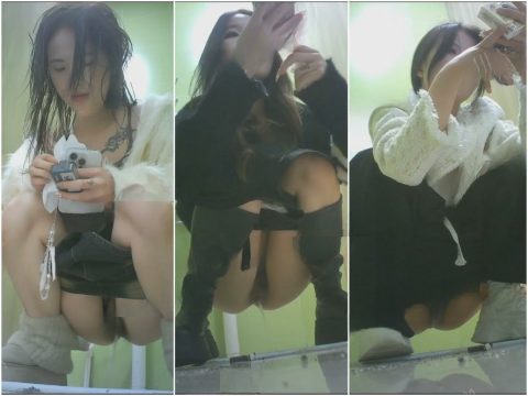 Hidden Camera 新たに流出した高画質トイレ映像❤️ KTVやバーの女性用トイレのパノラマ映像。トイレに隠れてビデオを見ている女の子た…