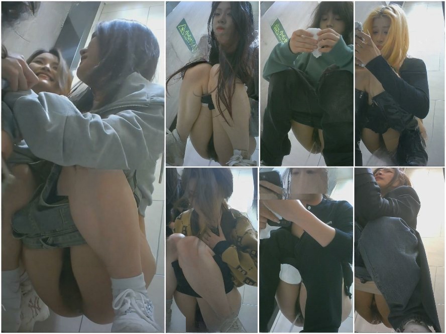 Hidden Camera 新たに流出したプレミアムカップルの写真❤️ 3人の美しい女性の友人が一緒にトイレを使用している高解像度のパノラマ隠し…