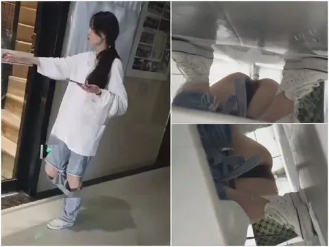 Hidden Camera 夜間学校で私の前に座っていた、ダメージジーンズを履いた美女。授業の後、彼女の後を追って女子トイレに入り、用を足してい…