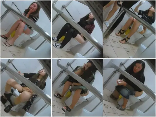 Hidden Camera バーのトイレに仕掛けられた隠しカメラの映像。女友達のグループが連れ立って用を足しながら、好みのイケメンについて語り合…