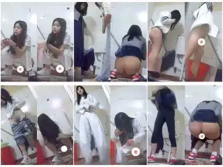 Hidden Camera 6月の最新リーク ❤️ プレミアム・レストルーム映像：大学のトイレをパノラマ撮影した際、ミニスカートとシアーなストッ…