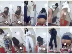 Half Naked Changing a Sanitary Napkin