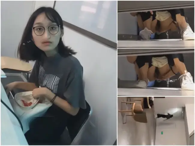 Hidden Camera 大学の教室に潜入したトイレ盗撮の常習犯による、6月の最新映像。道を聞くふりをして美女に話しかけ、彼女の後についてトイ…