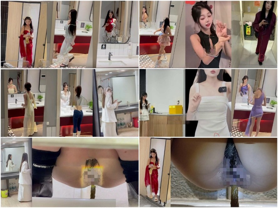 Nude Ass 「トイレ撮影の達人」が照明を手に女子トイレへ突入し、美女配信者たちが用を足す姿を次々と盗撮。