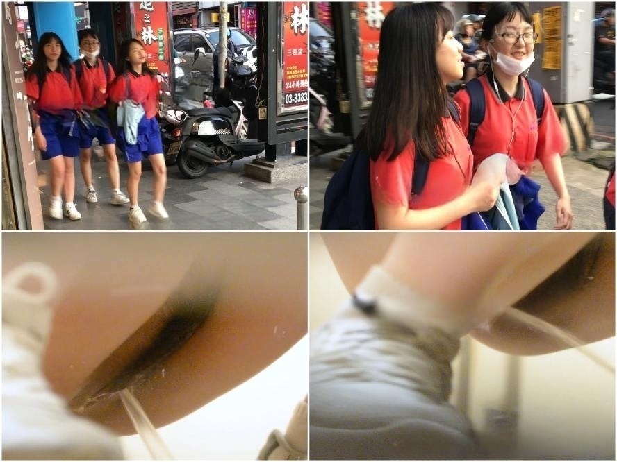 digicamcontrol [バスルーム作品] TWTP [老米シリーズ] 制服を着た3人の美しい女子高生、赤は本当にお祭り気分です 4V